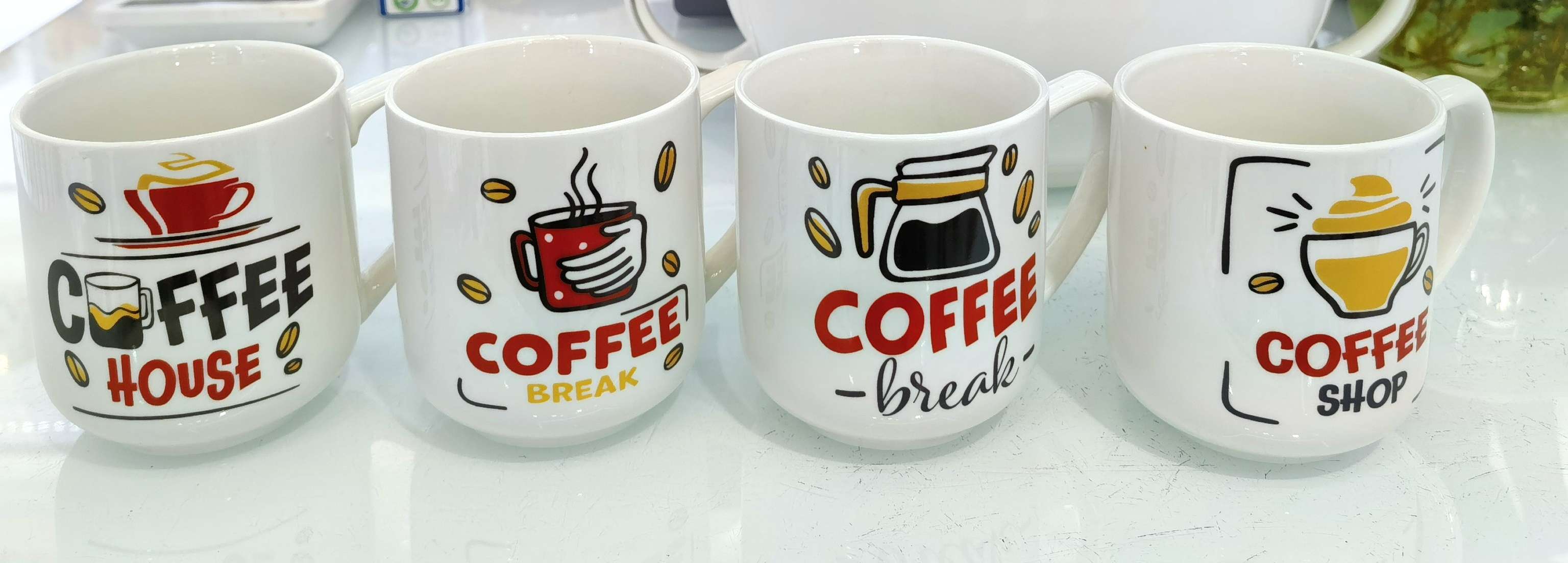 Coffee ceramic cups, small round-bottomed cups, ceramic enameled cups