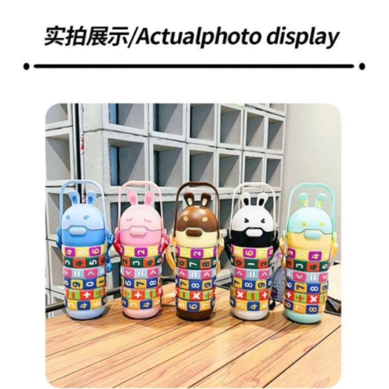 Educational plastic cups, sports water cups, large-capacity water cups, high appearance level student portable cups, cross-border cartoon water cups Item Picture