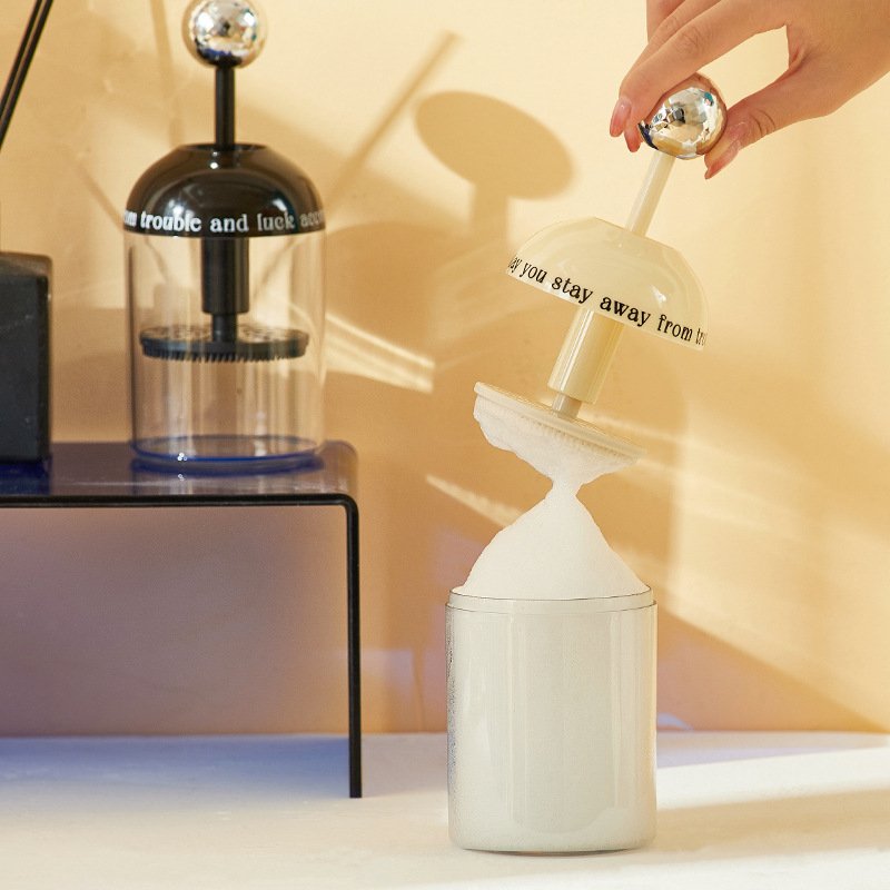 B78-QPQ22101 Electroplated facial Cleanser Foaming device, manual facial Cleanser foaming device, Press-type facial Cleanser foaming device Specification image