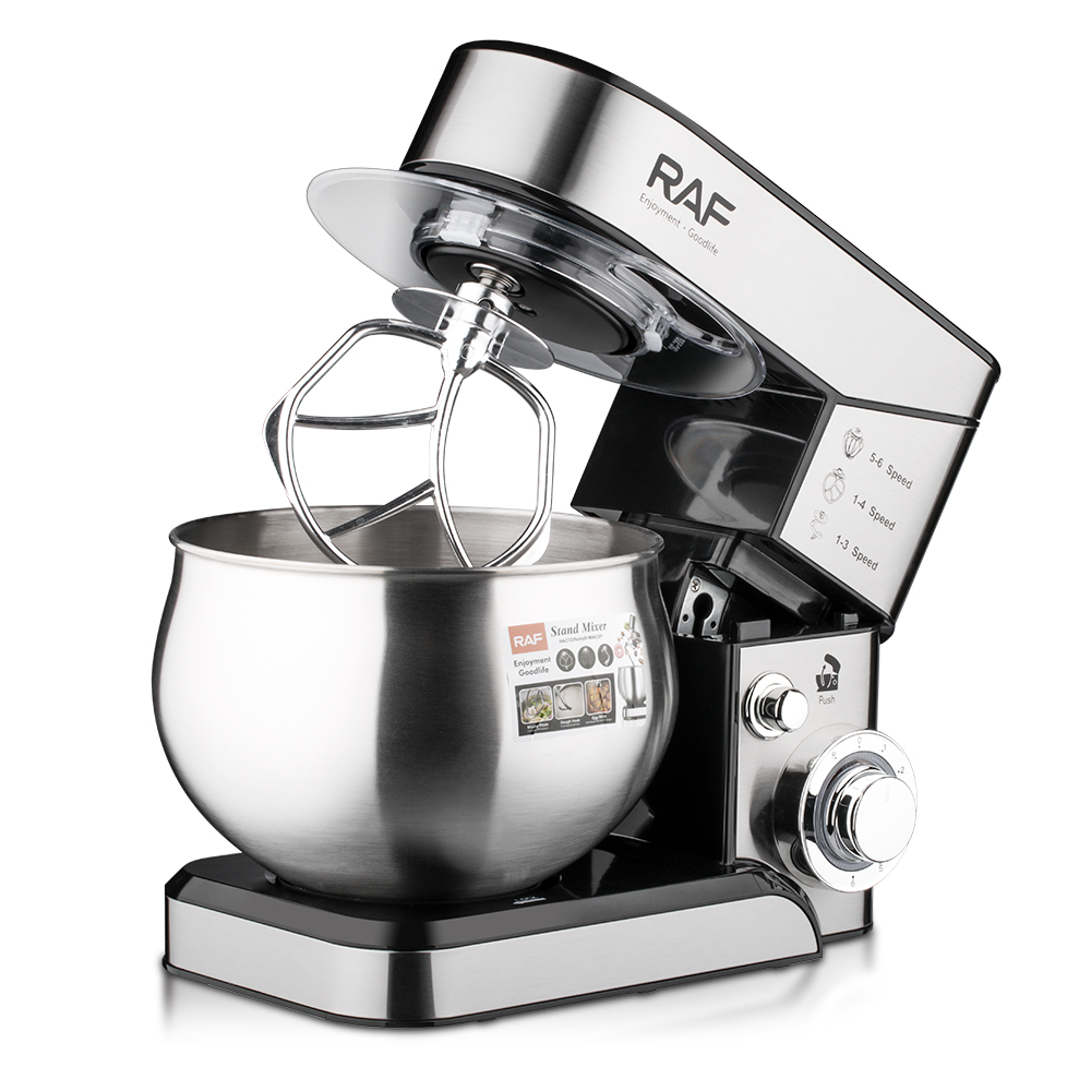 RAF European standard cross-border chef machine 6.8L dough mixer, fully automatic household small multi-functional egg whipping and dough kneading Item Picture