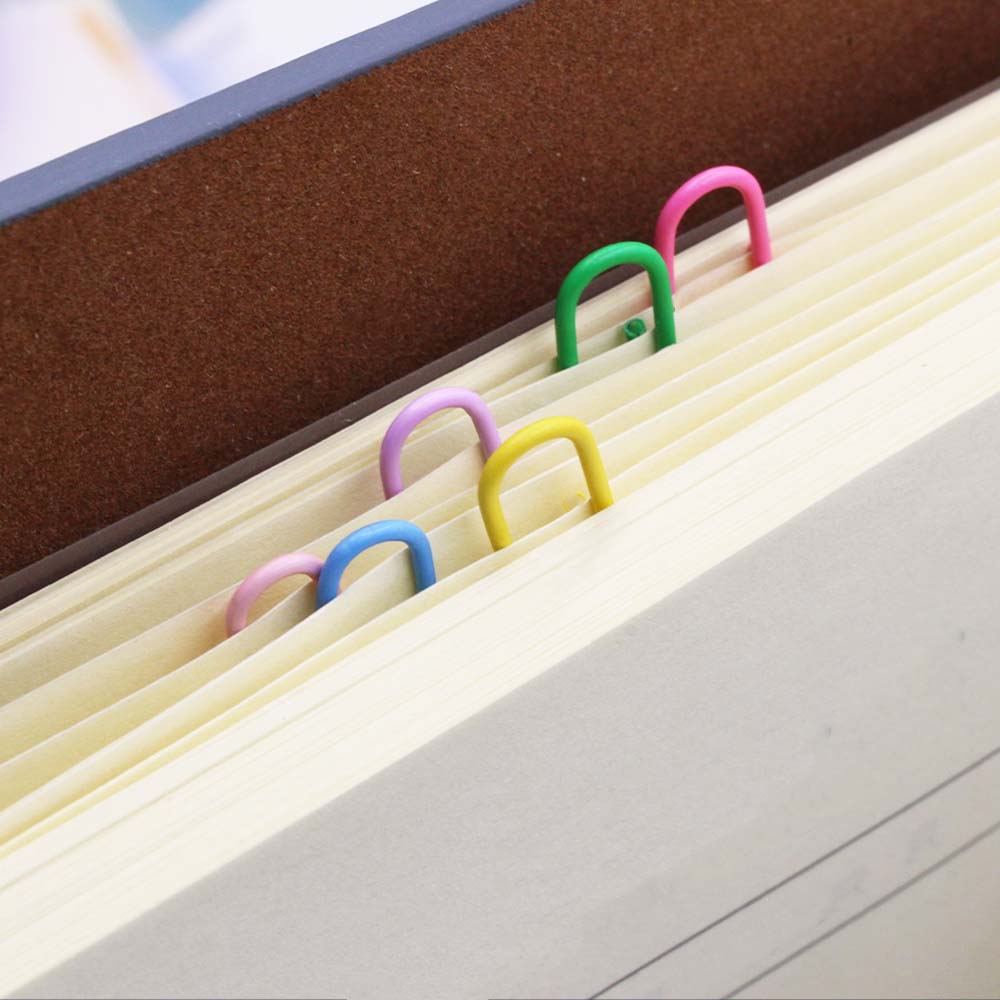 New 12-color 240-piece office paper fixed paper clip 28MMDIY financial storage paper clip set pic 8
