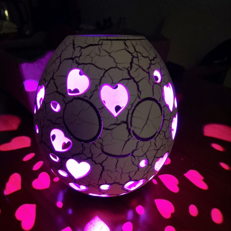Christmas atmosphere light: Translucent cracked goose egg, unbreakable doll, rgb dimming, three-tone led night light Specification image