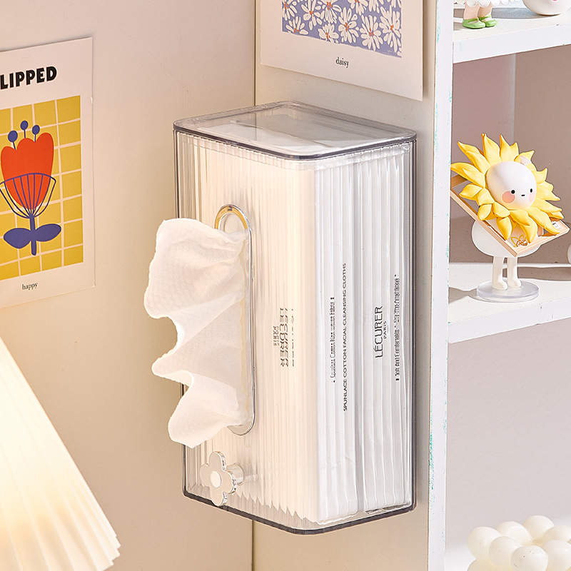 B78-SNH22072 Tissue box, wall-mounted face towel storage box, bathroom and kitchen non-perforating tissue box Application Scenario