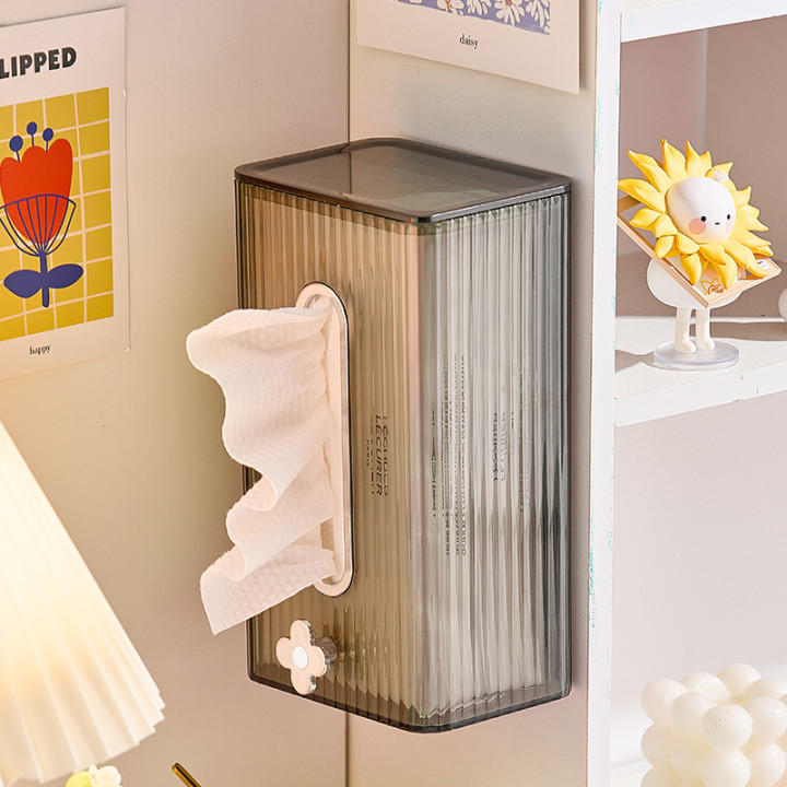 B78-SNH22072 Tissue box, wall-mounted face towel storage box, bathroom and kitchen non-perforating tissue box Specification image