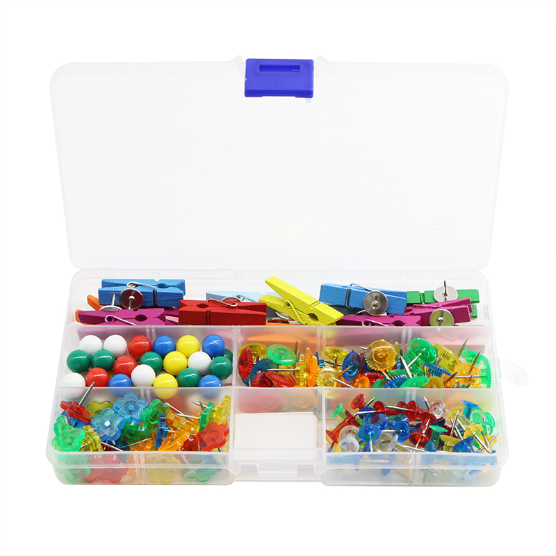 195 box-set color I-shaped nails, creative photo wall fixing clips, picture nails, message board positioning nails details Picture