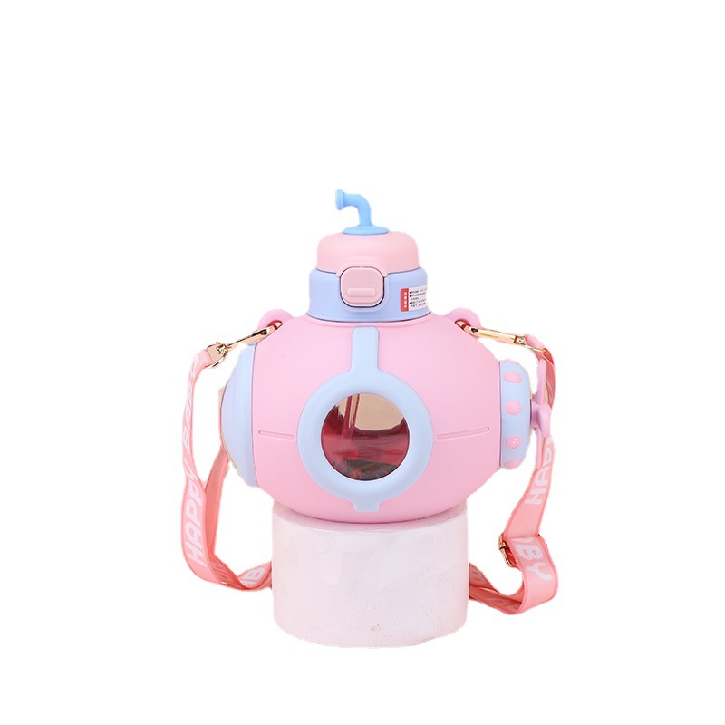 H185- Submarine Plastic Cup, Straw Cup, Cartoon Cute, anti-drop Plastic Cup, Large capacity for Boys and girls, Big Belly Cup, Big belly Cup Plastic Cup, Water cup detail image 12
