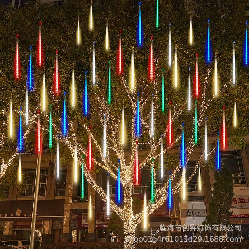 流星雨led灯七彩灯闪灯串灯满天星户外防水氛围装饰挂树灯景观灯 详情图9