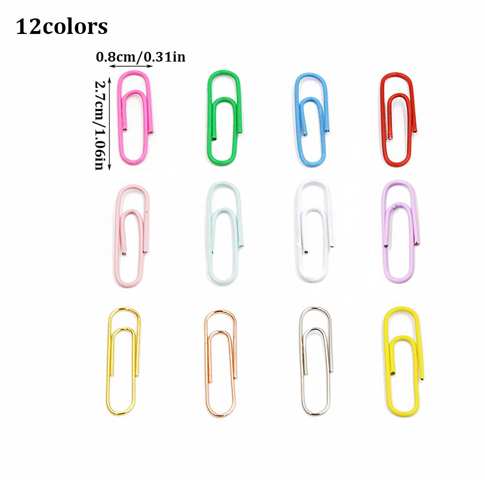 New 12-color 240-piece office paper fixed paper clip 28MMDIY financial storage paper clip set pic 7