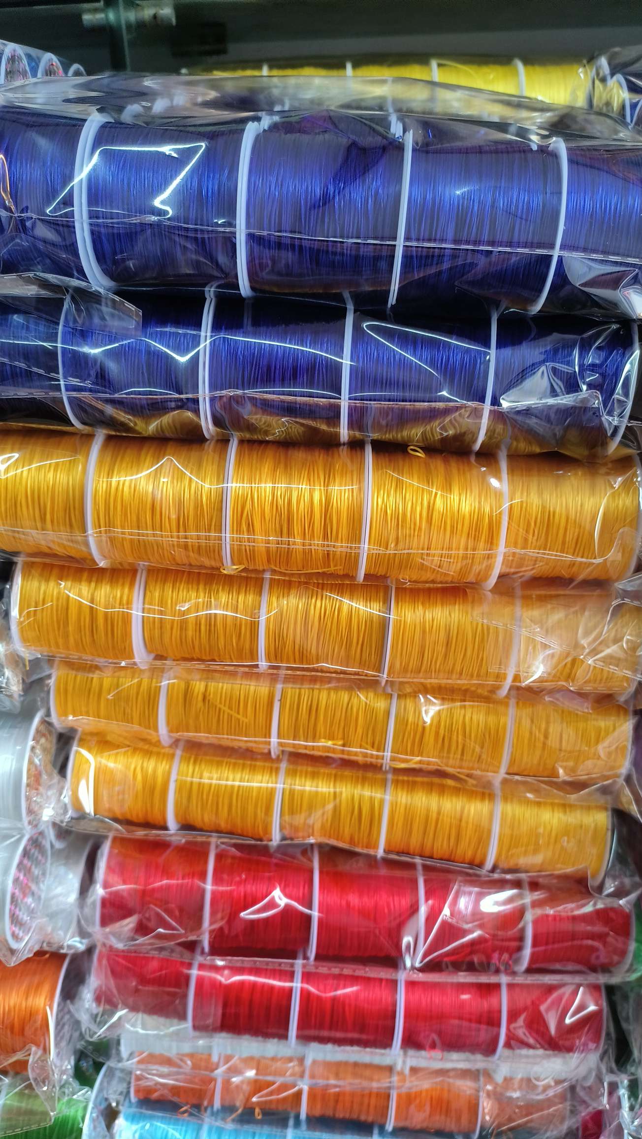 Elastic strings of various colors detail image 1