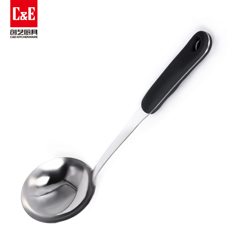 C&E Creative Kitchenware spatulas and spoons, stainless steel pot spatulas and spoons, rice ladles, meat forks, non-magnetic gourd handles, can be hung for portable storage of kitchenware for home use Application Scenario