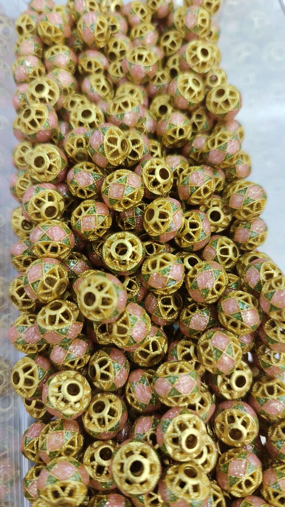 Cloisonne filigree round bead clasp, national trend enamel auspicious cloud bead copper accessory details Picture