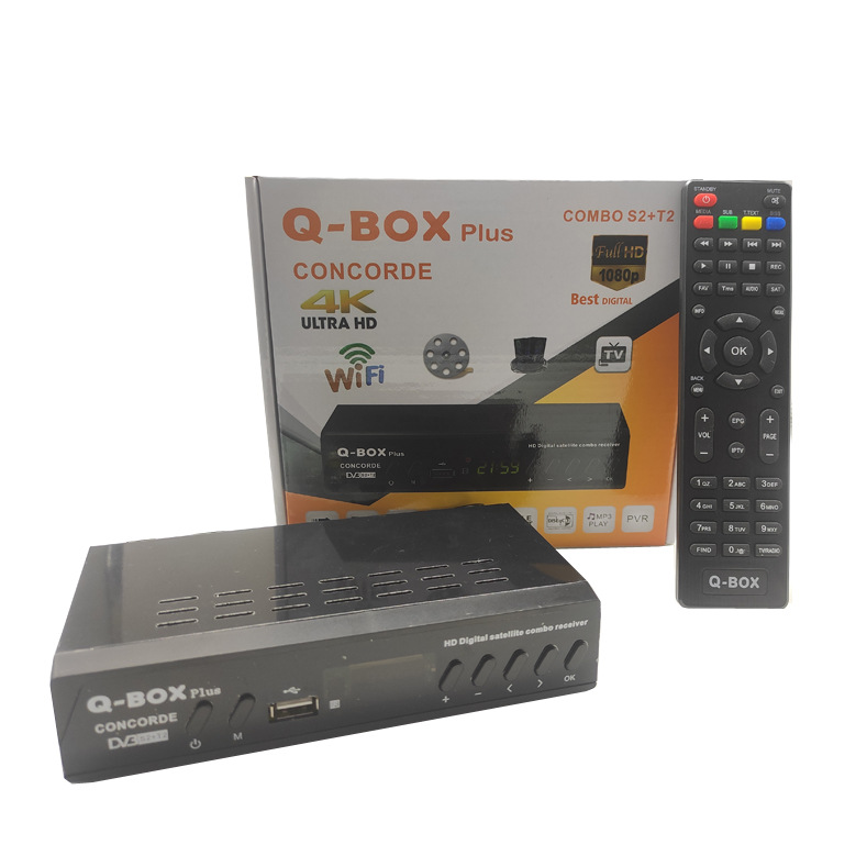 工厂直销外贸跨境现货非洲DVB T2 S2+C Combo decoder高清电视机顶盒Q-BOX。详情图4
