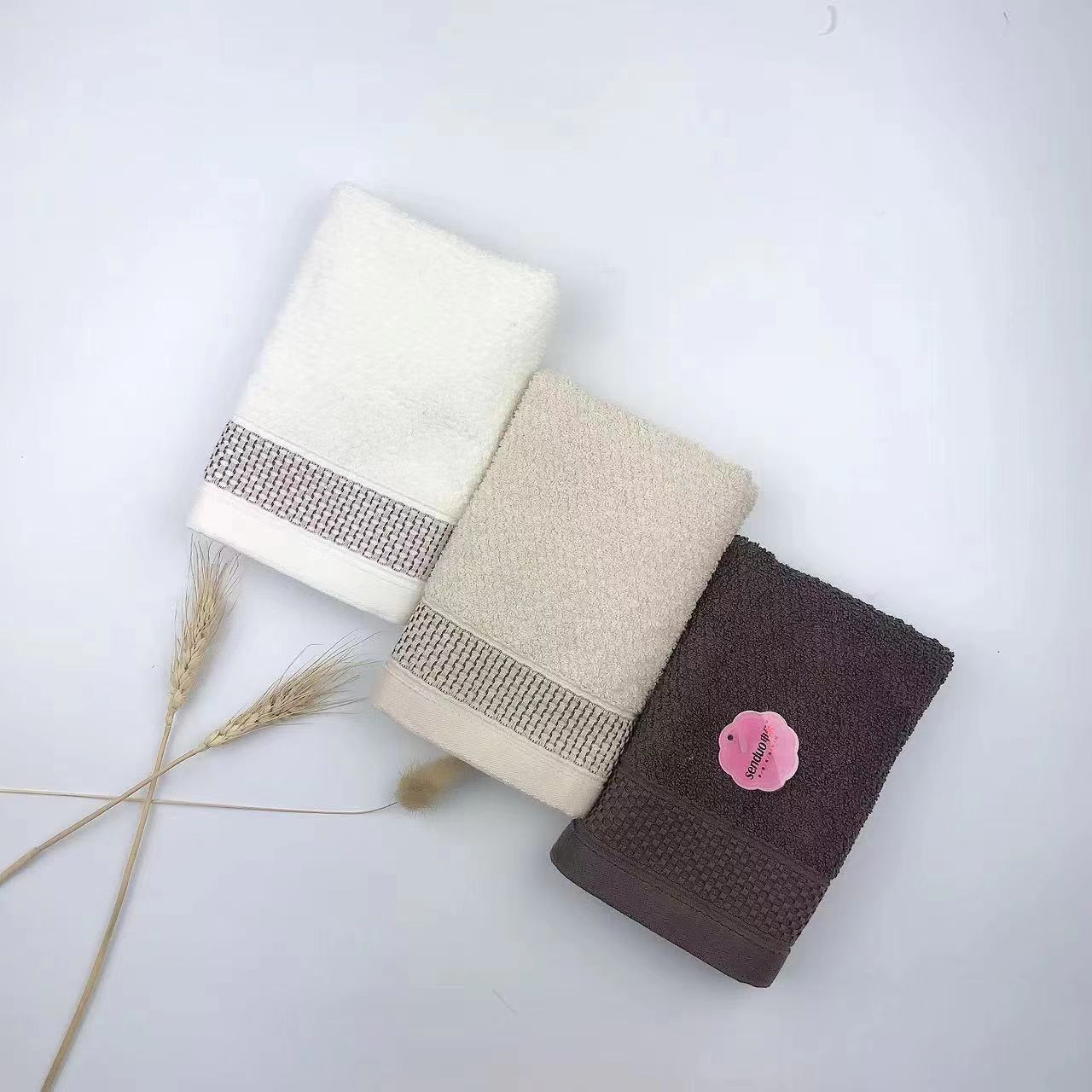 Pure cotton dot Soft and elegant mesh satin towels, home towels, gift towels, custom logo Specification image