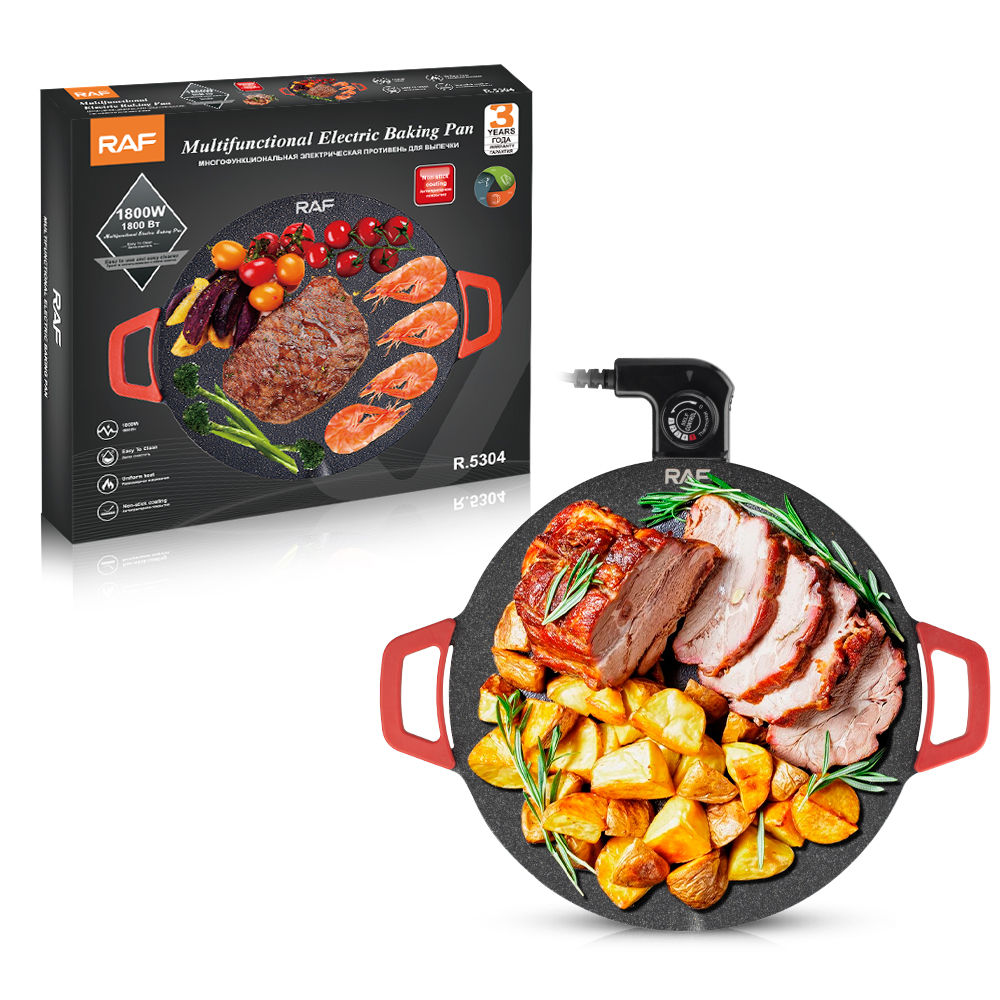 RAF European Standard cross-border smokeless electric grill, home non-stick barbecue grill, teppanyaki steak grill, multi-functional R.5304B Item Picture