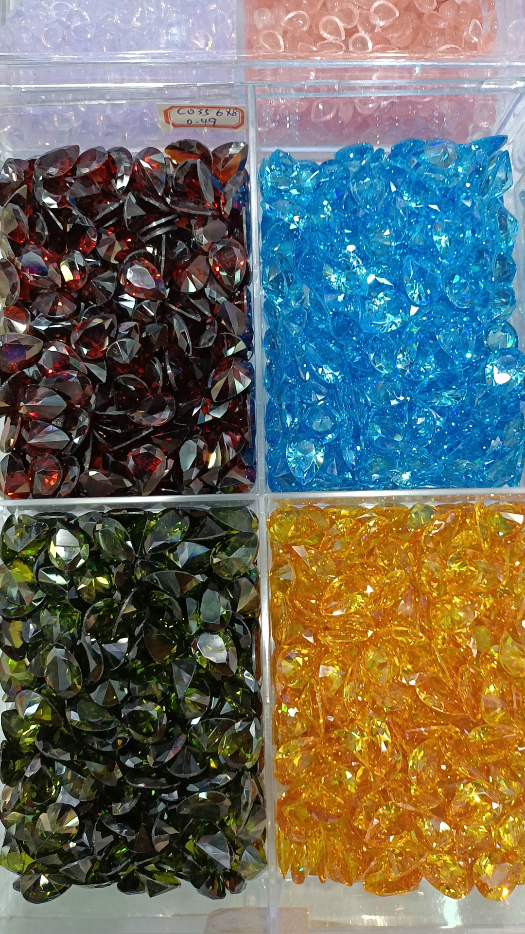 冰花切高碳钻梨形杂形白色彩色合集 厂家裸石批发合成立方氧化锆10*11