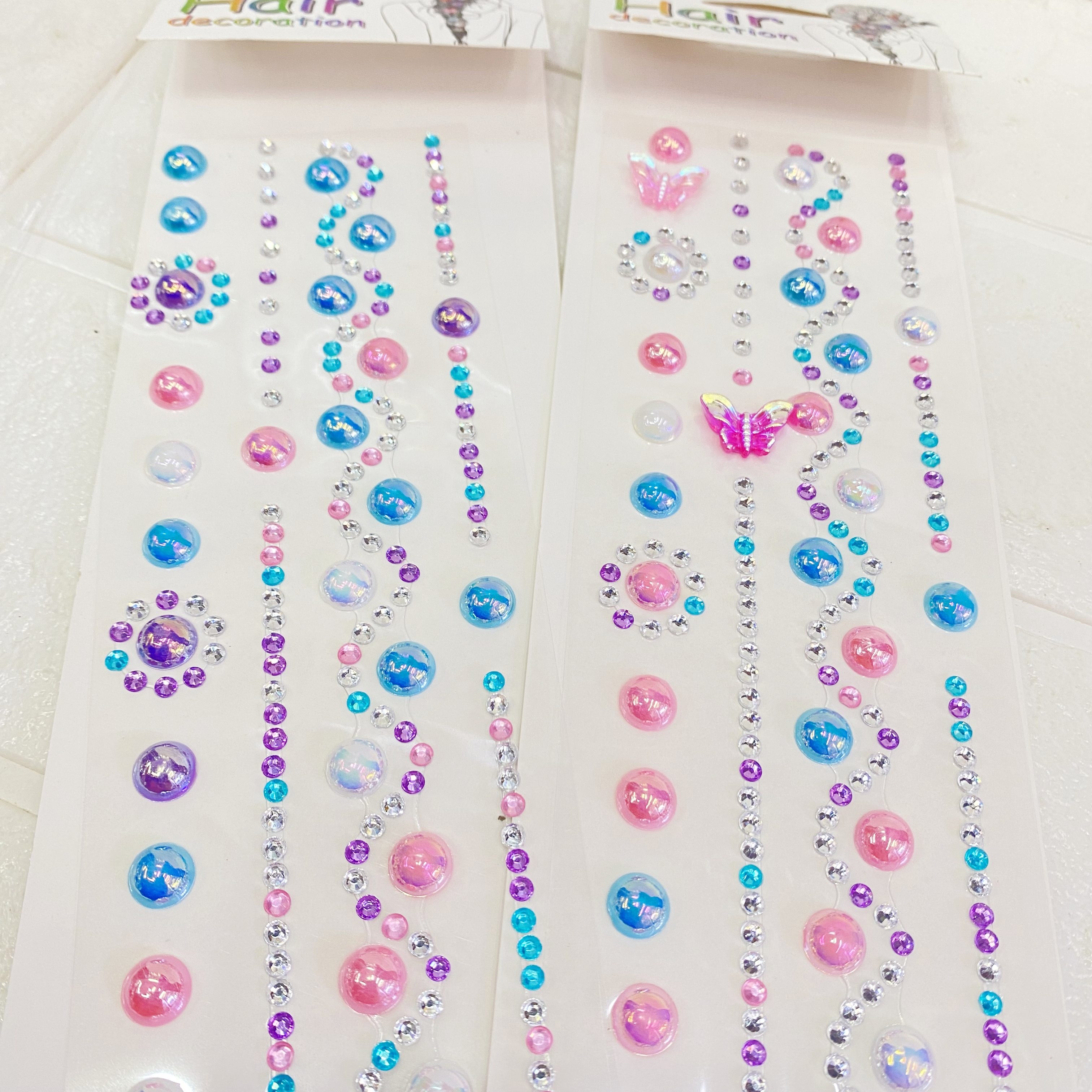 闪闪发饰贴妆贴女童珍珠贝壳人鱼公主钻贴舞台表演装饰贴发贴脸贴详情7