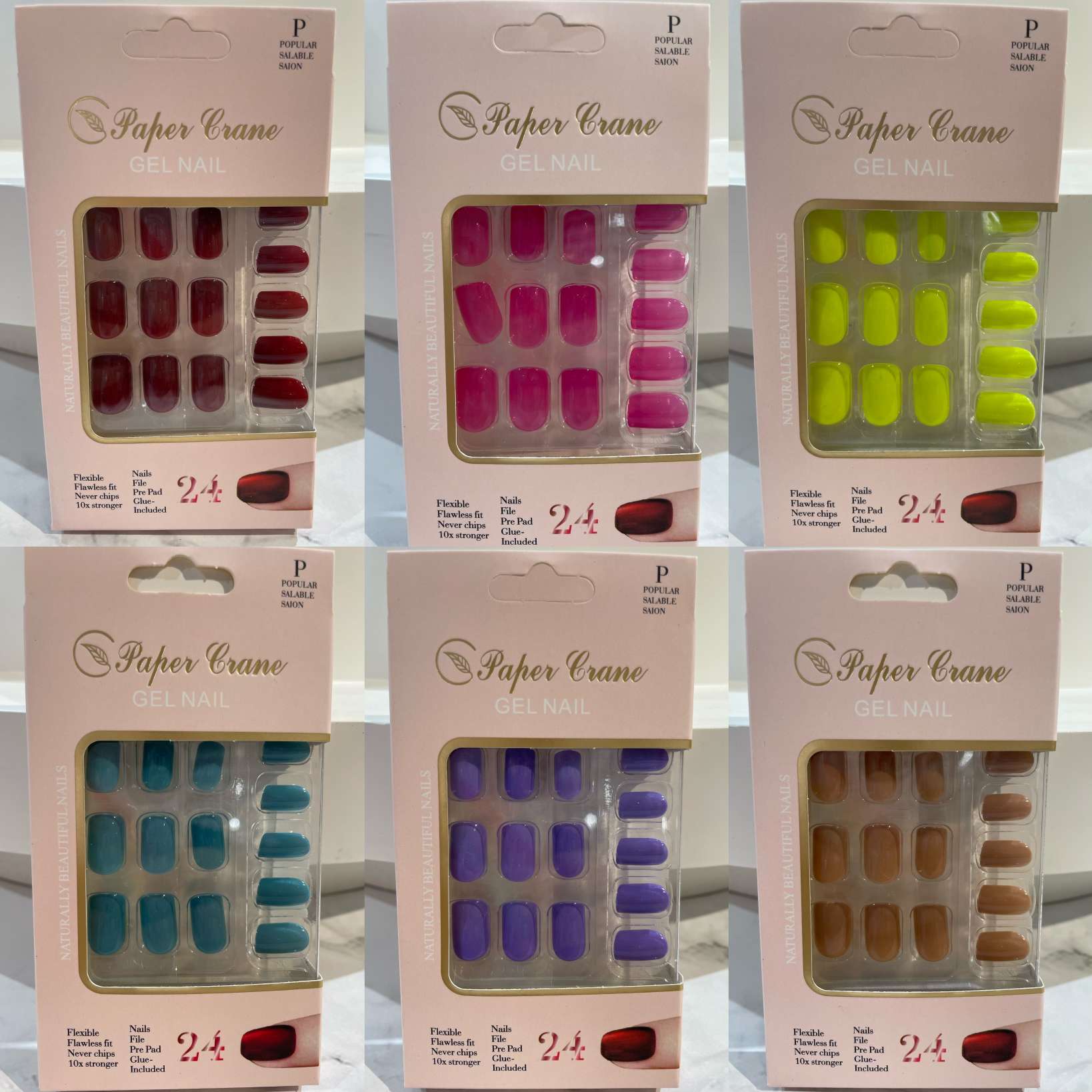 纯色穿戴甲24片条/盒装假指甲成品ins风美甲贴片厂家直销穿戴美甲