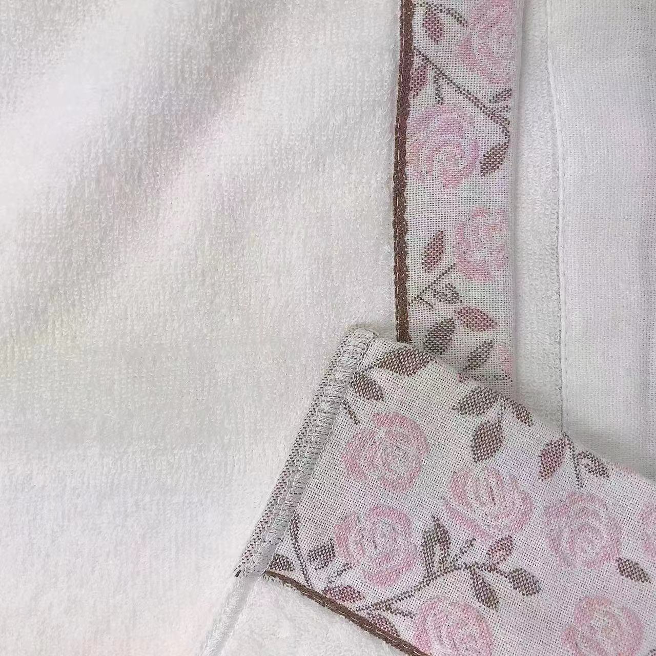 Pure cotton plain rose satin towel, home towel, gift towel, custom logo Specification image