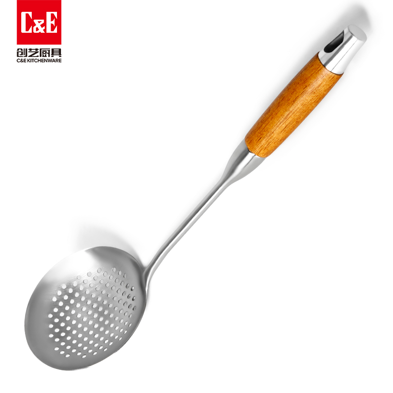 C&E Creative Cooking stainless steel spatula, rice spoon, solid wood handle, can be hung, portable and used for storing kitchenware at home Application Scenario