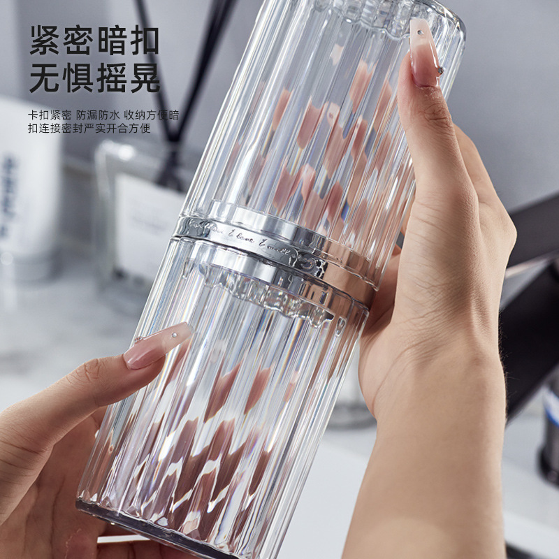 B78-SKB23071 Travel mouthwash Cup Portable Toothbrush and toothpaste Storage box Light luxury style toothbrush cup Specification image