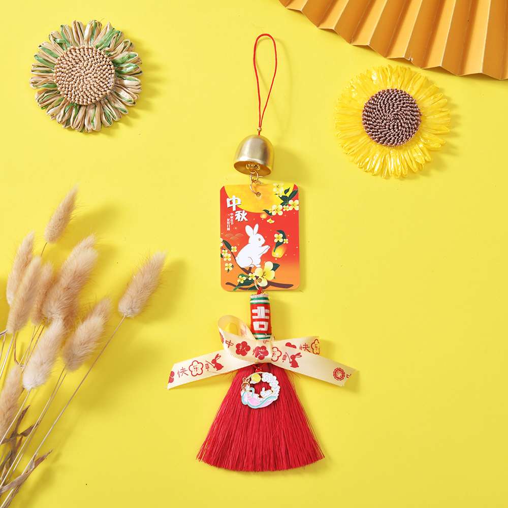 Mid-Autumn Festival cartoon pendants, new home entrance door handles, small broom hanging ornaments, living room decoration, housewarming decorations, folk handicrafts, best-selling new products detail image 3