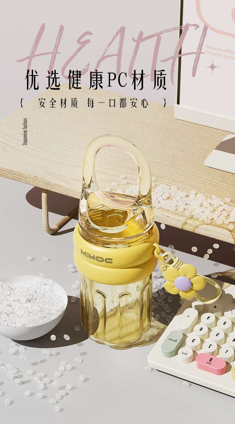 H185- Ice and Snow plastic Cup, portable dopamine-colored coffee cup, high appearance level, popular student cup, large capacity plastic cup, water cup detail image 4