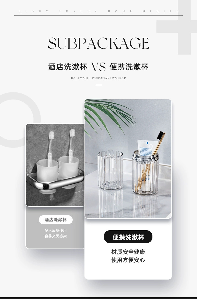B78-SKB23071 Travel mouthwash Cup Portable Toothbrush and toothpaste Storage box Light luxury style toothbrush cup detail image 3