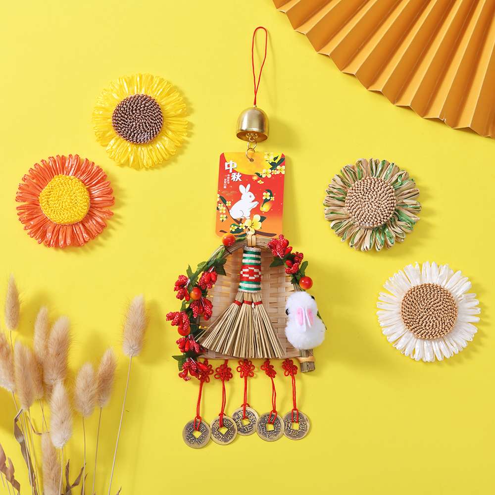Mid-Autumn Festival brooms, dustpans, cartoon rabbit decorations, creative Mid-Autumn Festival gifts, new home moving door handle pendants detail image 7