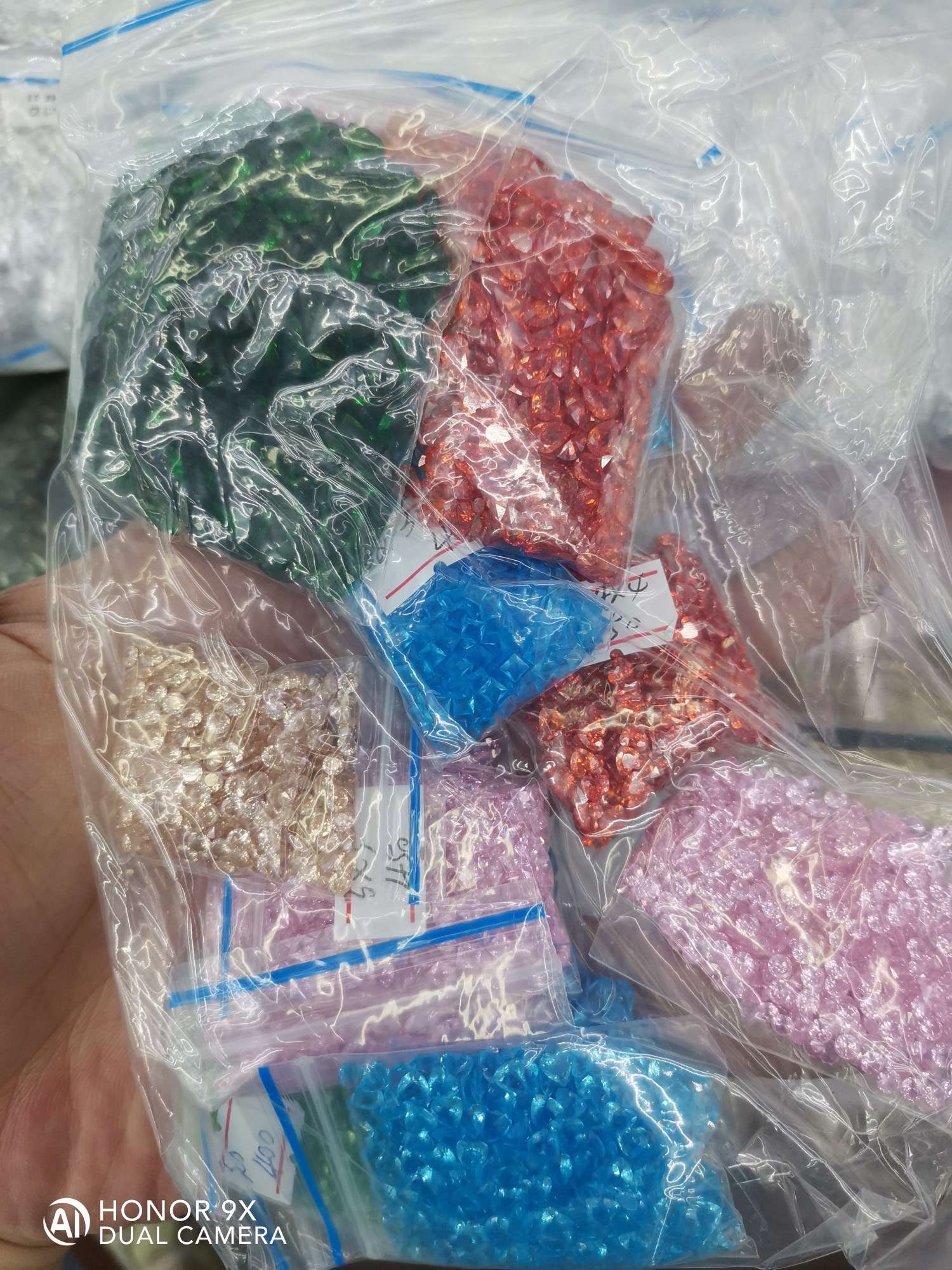 Various colored zircon jewelry accessories details Picture