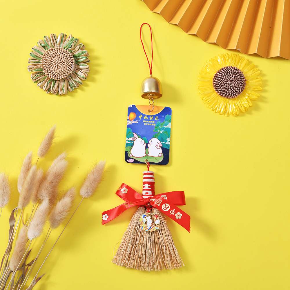 Mid-Autumn Festival cartoon pendants, new home entrance door handles, small broom hanging ornaments, living room decoration, housewarming decorations, folk handicrafts, best-selling new products Application Scenario