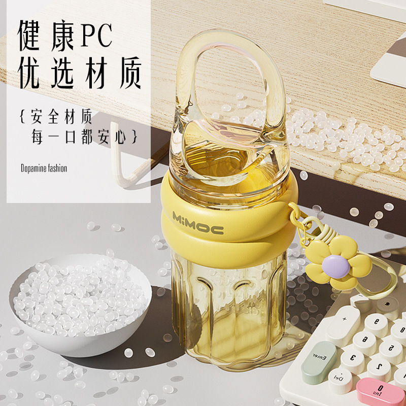 H185- Ice and Snow plastic Cup, portable dopamine-colored coffee cup, high appearance level, popular student cup, large capacity plastic cup, water cup Item Picture