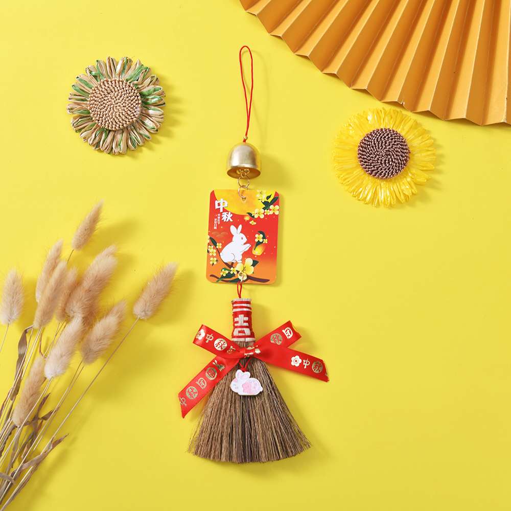 Mid-Autumn Festival cartoon pendants, new home entrance door handles, small broom hanging ornaments, living room decoration, housewarming decorations, folk handicrafts, best-selling new products detail image 6
