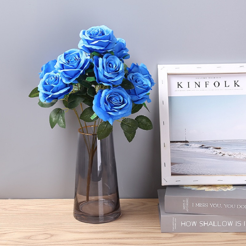 花束毛线针织/庭院假花/仿真玫瑰花藤/毛线花/手工花材料细节图