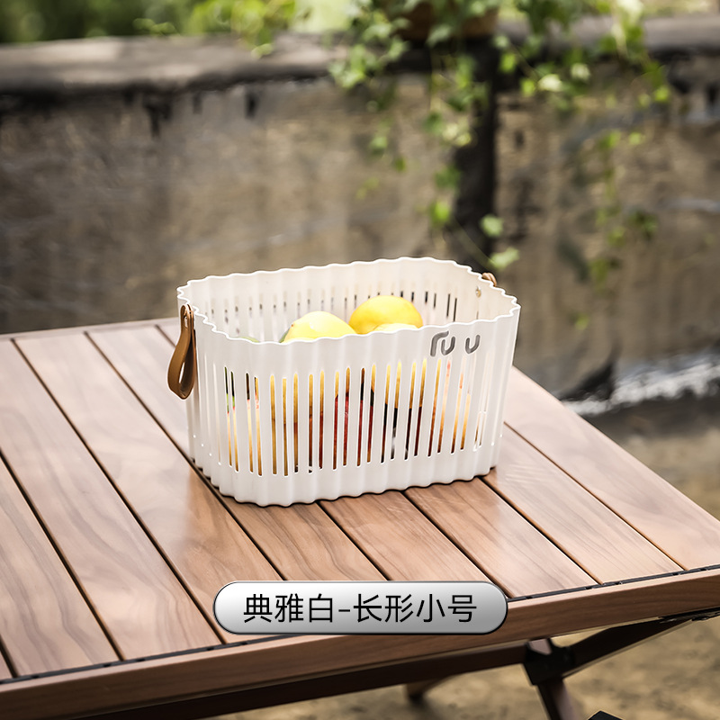 S41-9184 Light luxury hand-carried basket, ins style outdoor camping picnic fruit basket, fruit plate, snack and dried fruit storage basket details Picture