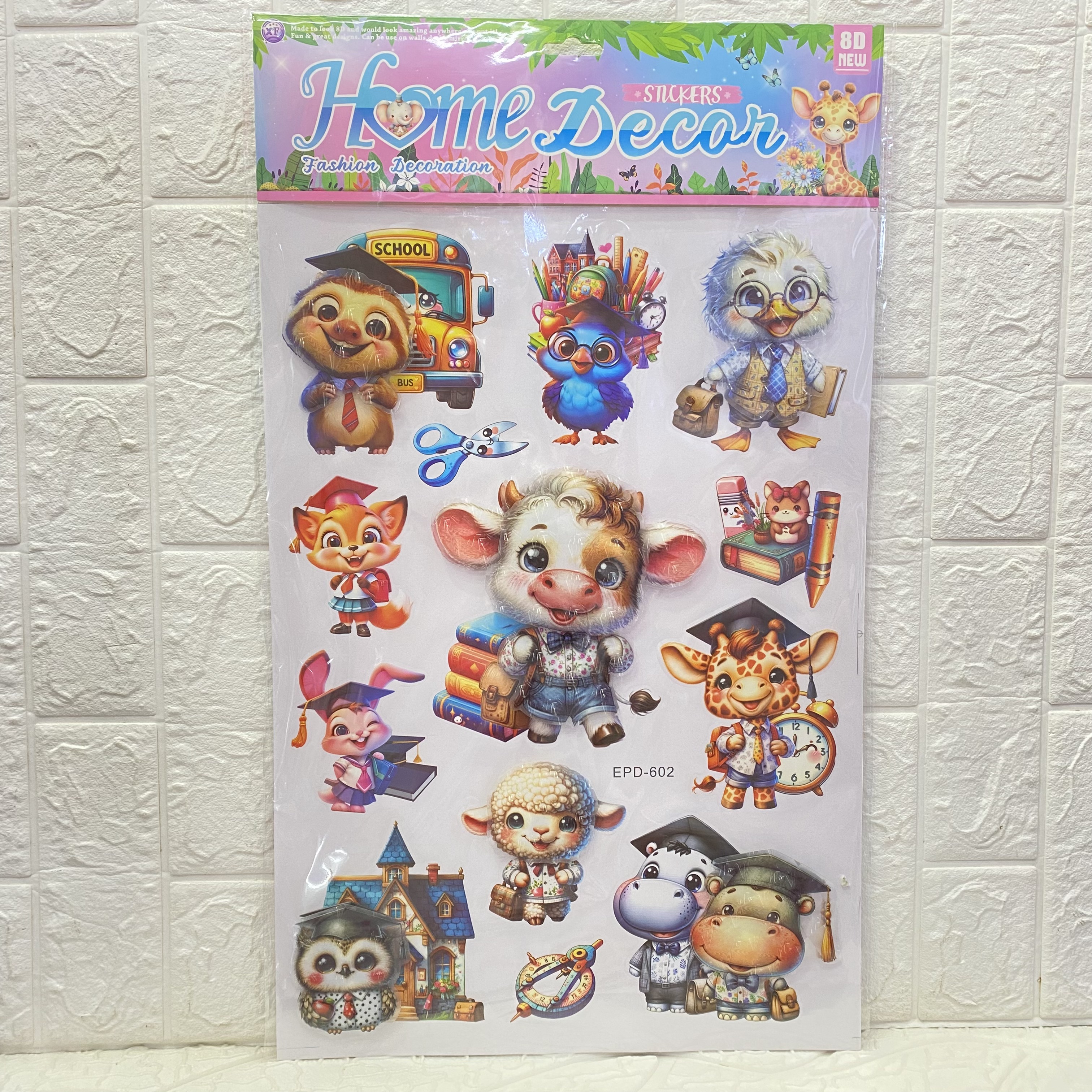8D cartoon three-dimensional multi-layer wall stickers, PVC decorative stickers, animal decorative stickers for home rooms Application Scenario