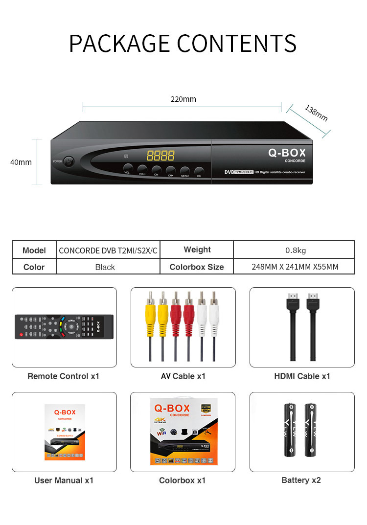 工厂直销外贸批发跨境电视机盒子DVBTS+S2COMBO机顶盒二合一电视接收器支持WIFi。详情图4