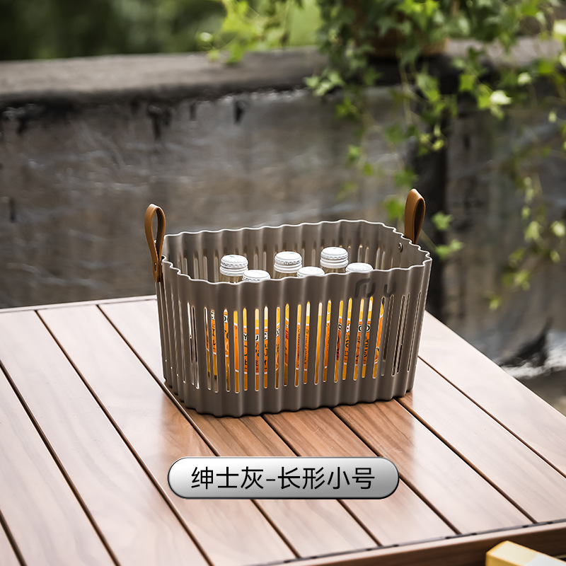 S41-9184 Light luxury hand-carried basket, ins style outdoor camping picnic fruit basket, fruit plate, snack and dried fruit storage basket