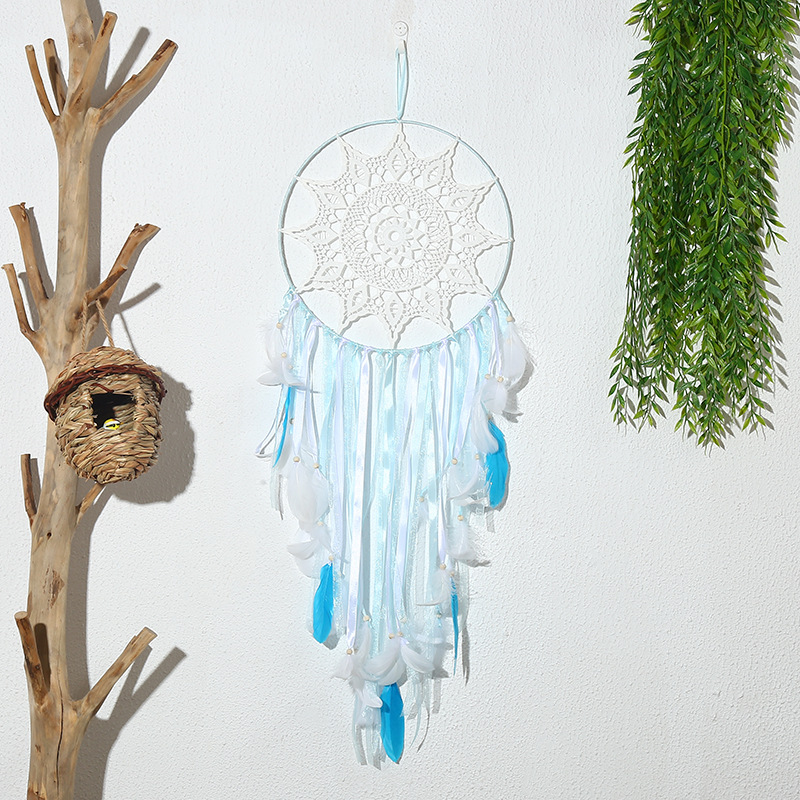 Instagram Hook Flower Feather Dreamcatcher Bedroom Hanging Decoration Wind Chimes Girl Heart Mori Department Diy Birthday Gift Wholesale For Men And Women Specification drawing