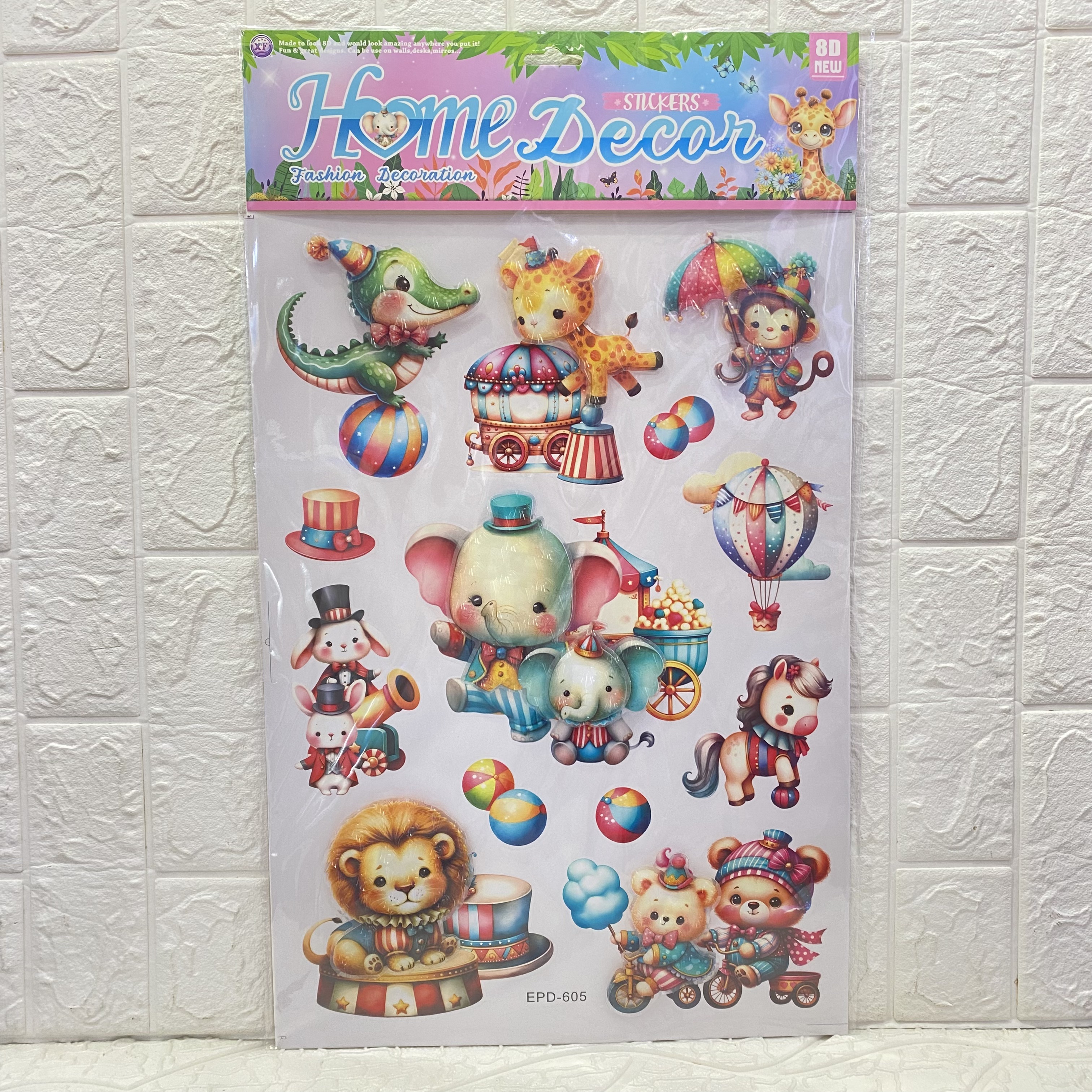 8D cartoon three-dimensional multi-layer wall stickers, PVC decorative stickers, animal decorative stickers for home rooms Item Picture