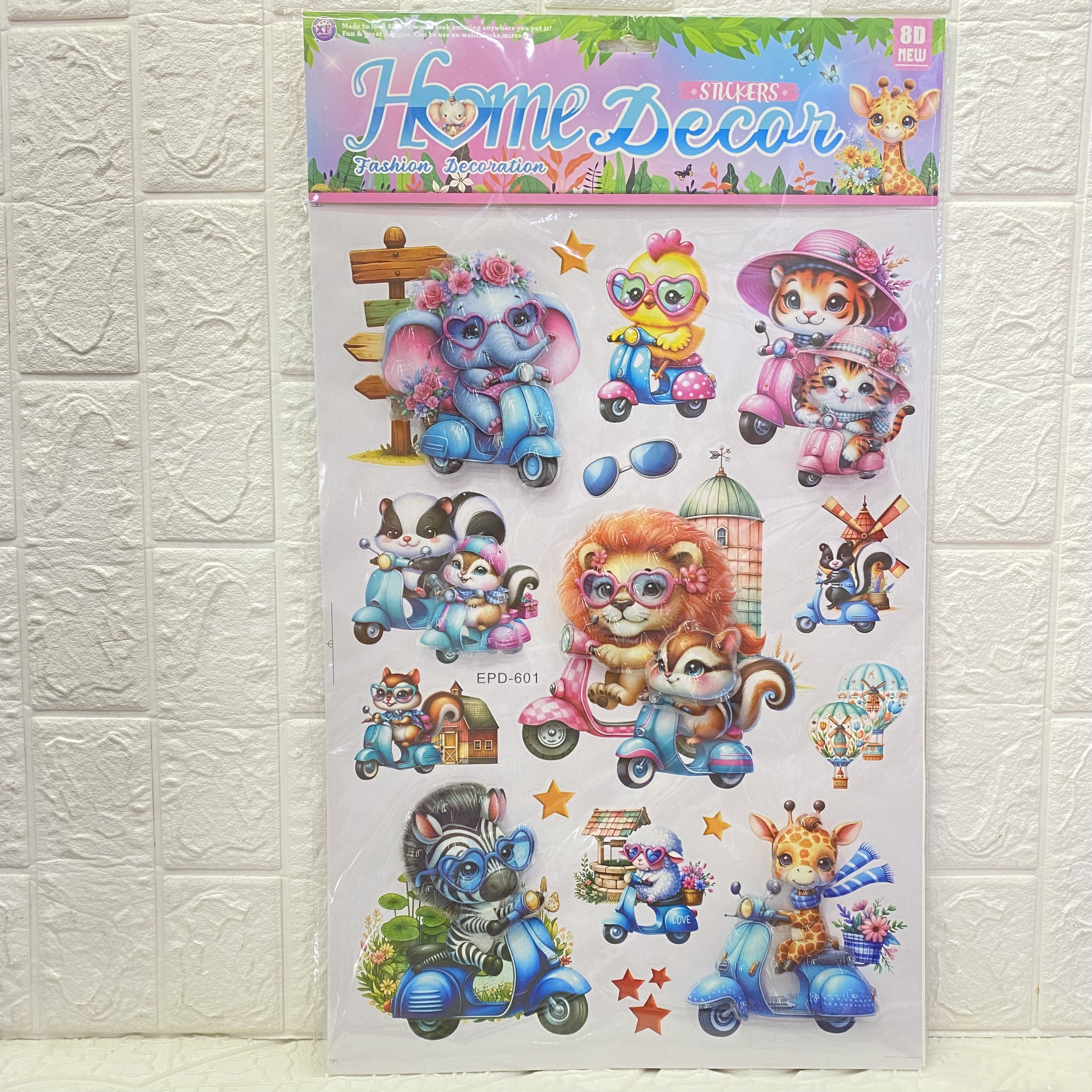 8D cartoon three-dimensional multi-layer wall stickers, PVC decorative stickers, animal decorative stickers for home rooms details Picture