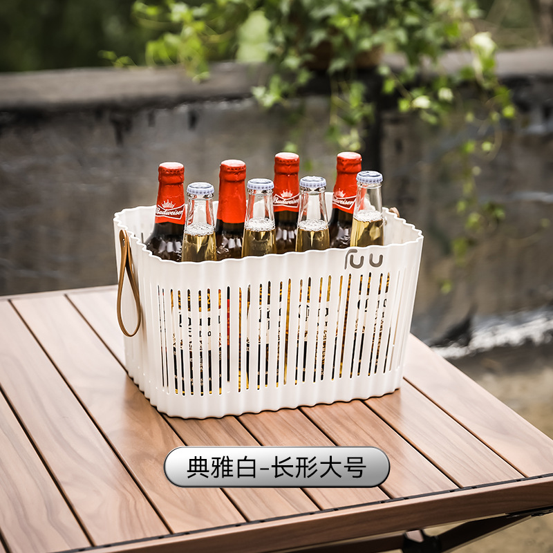 S41-9184 Light luxury hand-carried basket, ins style outdoor camping picnic fruit basket, fruit plate, snack and dried fruit storage basket Application Scenario