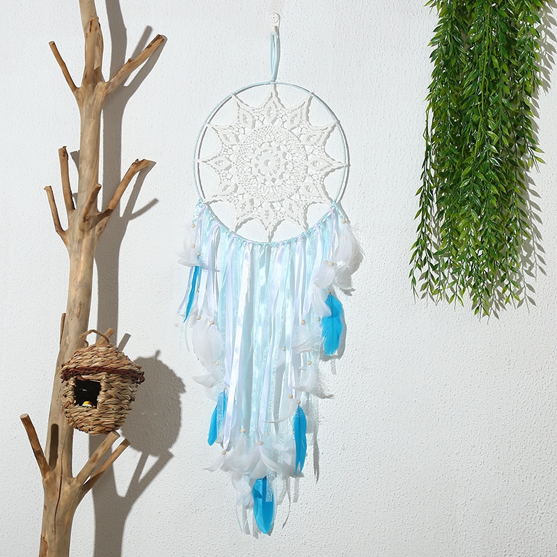 Instagram Hook Flower Feather Dreamcatcher Bedroom Hanging Decoration Wind Chimes Girl Heart Mori Department Diy Birthday Gift Wholesale For Men And Women Item Picture