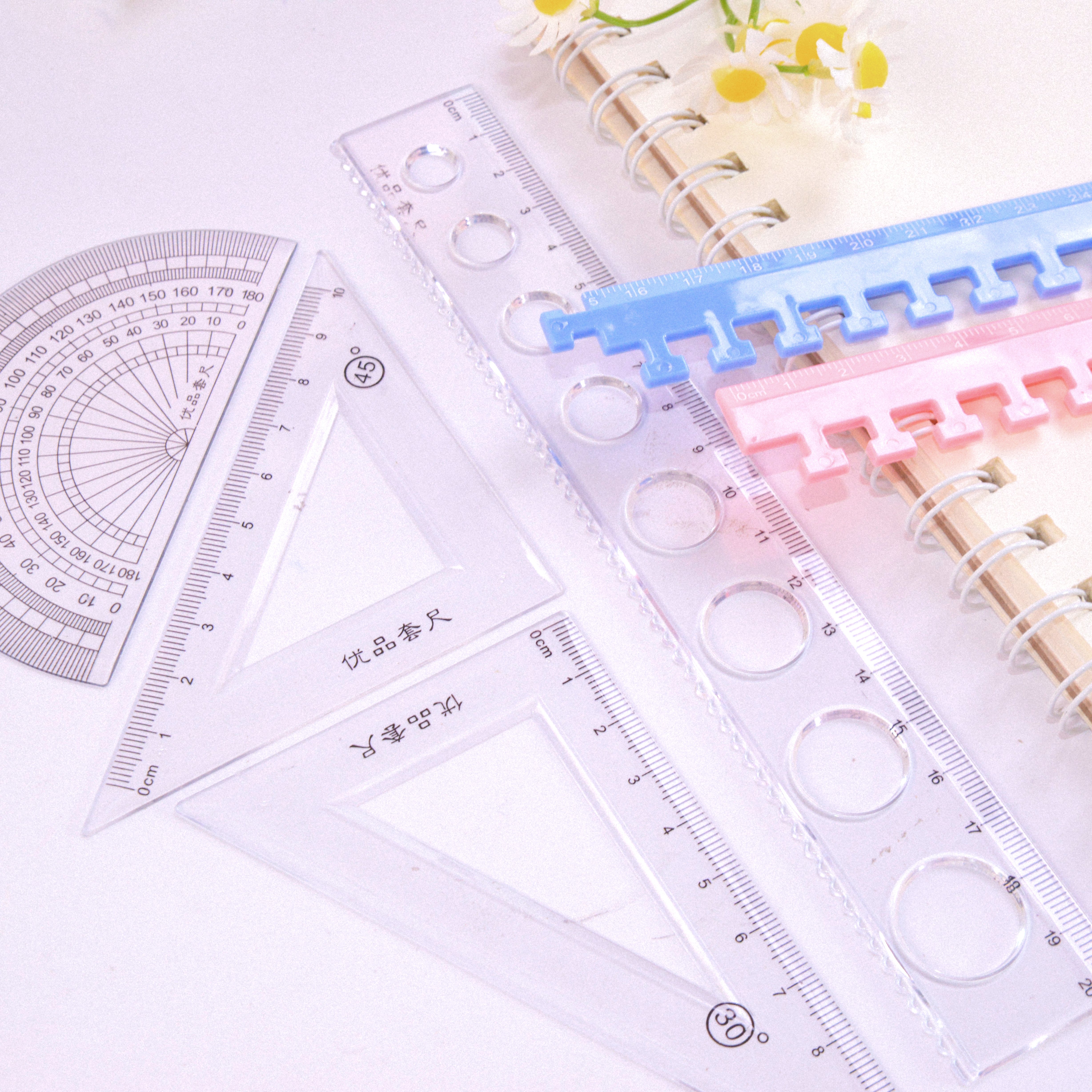 Student supplies stationery 6-piece set, complete set of cartoon style stationery for junior high school, primary school and senior high school students, essential stationery for office and study, stationery set, student supplies, student supplies Specification image