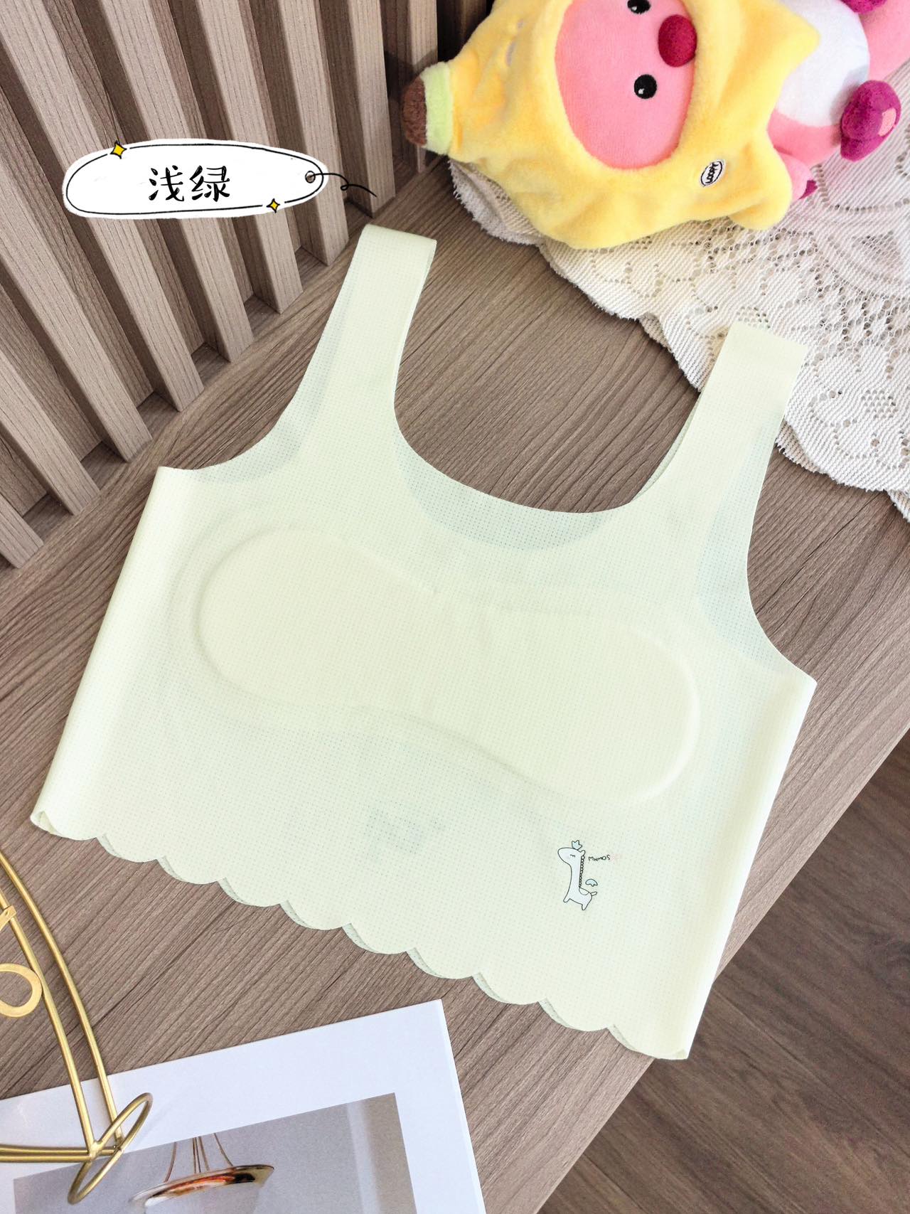 轻薄透气亲肤柔软波浪边夹棉薄垫防凸点少女成长期内衣详情13