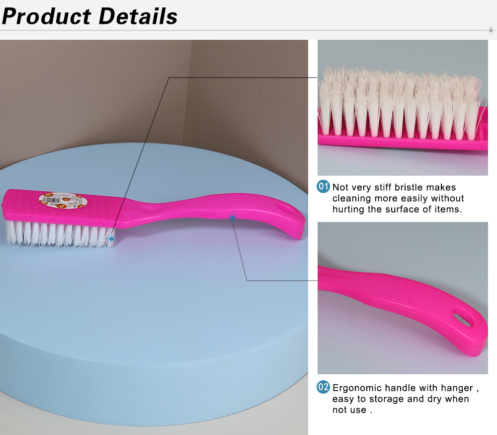 JY1007 厂家批发三色可选家用衣刷鞋刷 家用型长弯把多用刷 日用小百货详情3