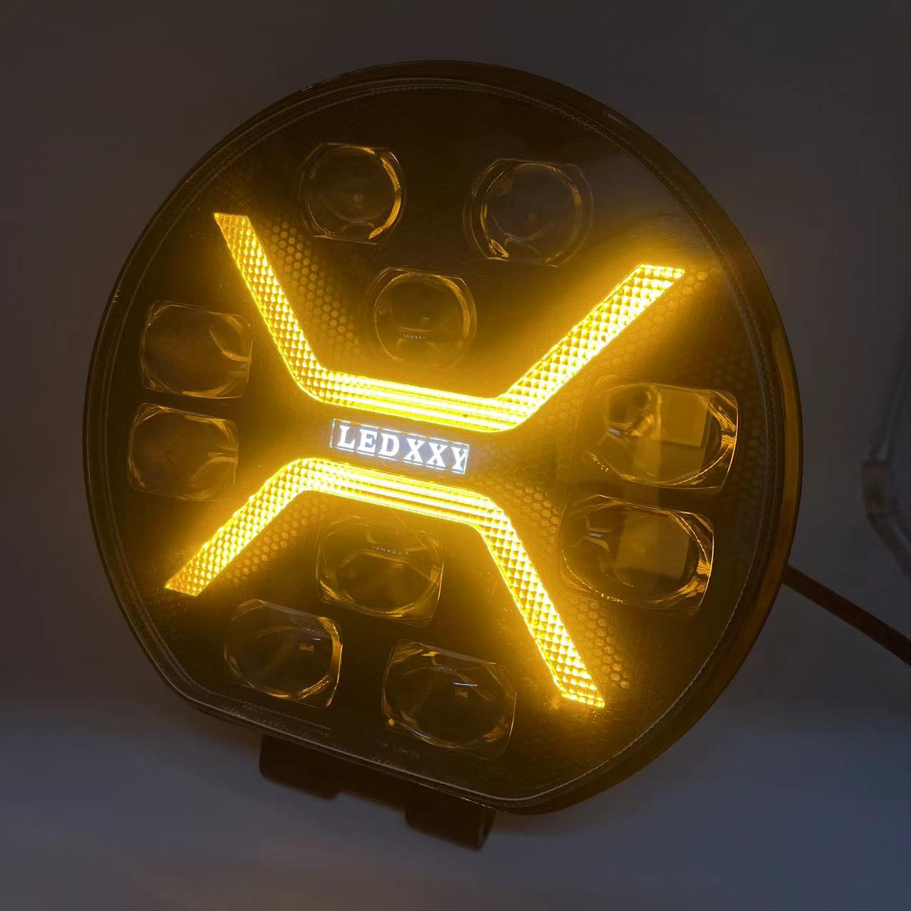 Ouka LED headlights, front bumper roof lights, 120W dual-color lights, 9-inch round spotlights details Picture