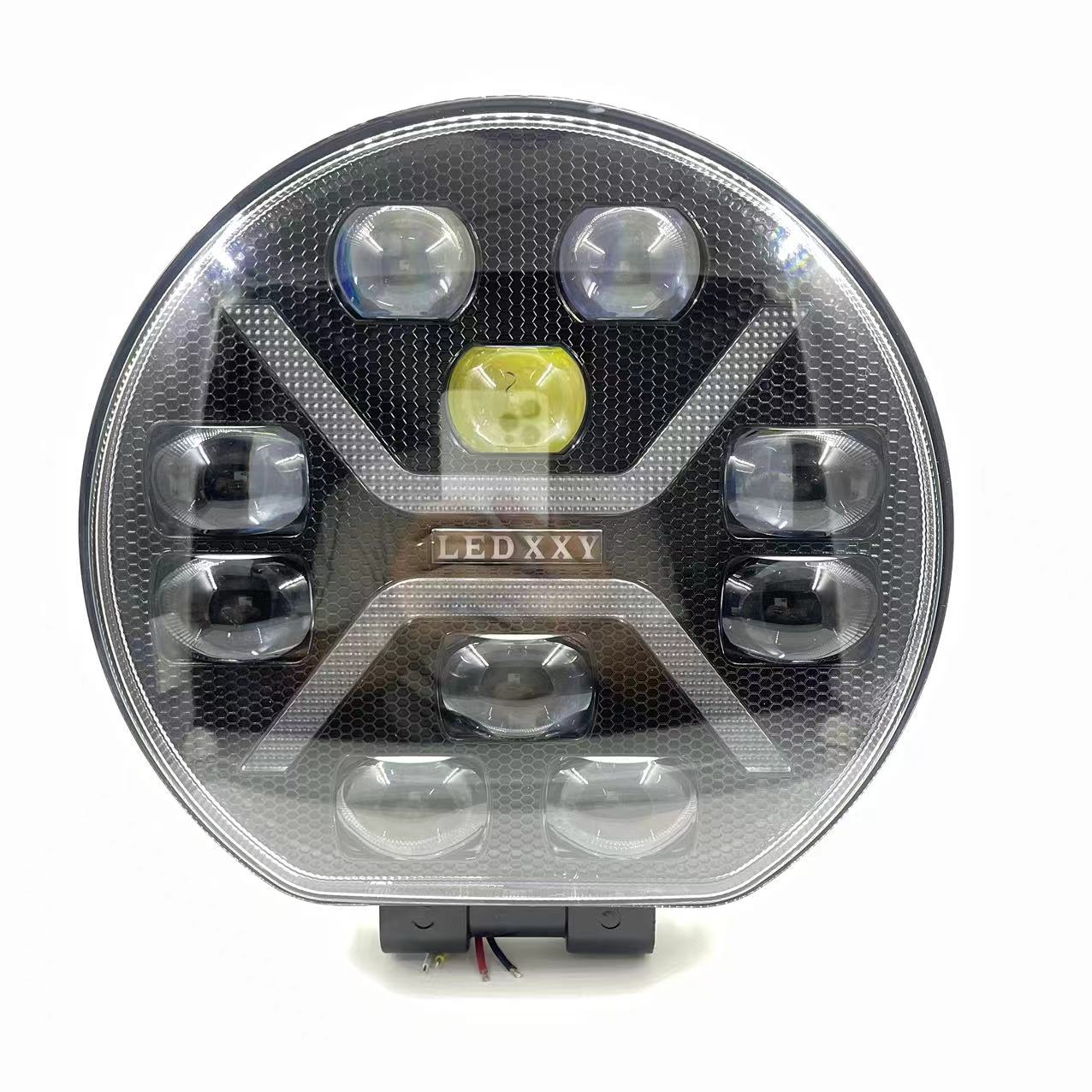 Ouka LED headlights, front bumper roof lights, 120W dual-color lights, 9-inch round spotlights full figure