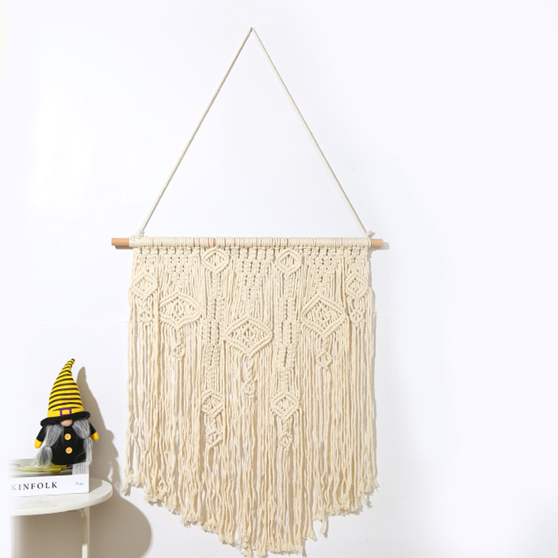 Hand-Woven Tassel Tapestry Decoration Nordic Electricity Meter Box Hanging Picture Dormitory Renovation Cloth Background Cloth Bedroom Wall Cloth Specification drawing