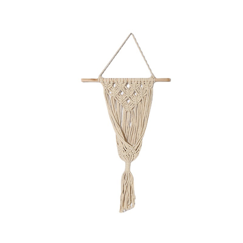 Ins Wind Home Decoration Hand-Woven Tapestry Diy Soft Flower Hanging Basket Wall Hanging Cotton Thread Hand-Woven Flower Basket Item Picture