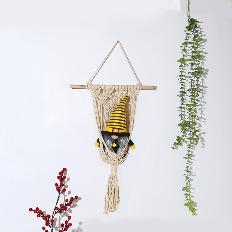 Ins Wind Home Decoration Hand-Woven Tapestry Diy Soft Flower Hanging Basket Wall Hanging Cotton Thread Hand-Woven Flower Basket Application Scenario